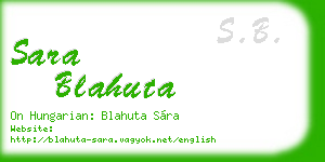 sara blahuta business card